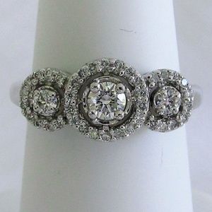 3/4 Carat Diamond Engagement Ring 14k White Gold!
